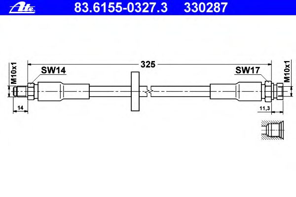 Тормозной шланг ATE 83.6155-0327.3