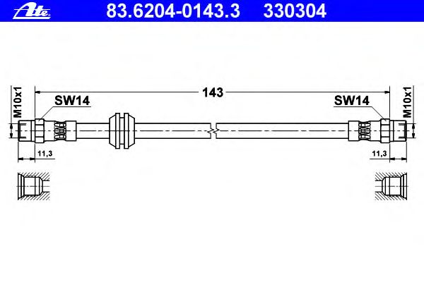 Тормозной шланг ATE 83.6204-0143.3