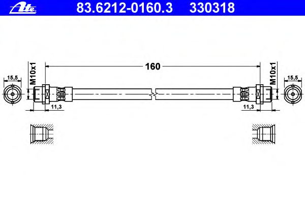 Тормозной шланг ATE 83.6212-0160.3