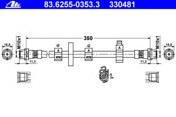 Тормозной шланг ATE 83.6255-0353.3