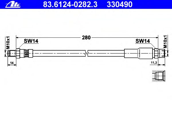 Тормозной шланг ATE 83.6124-0282.3