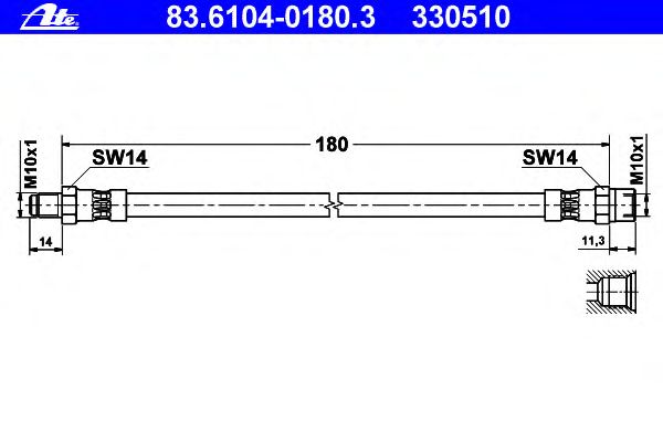 Тормозной шланг ATE 83.6104-0180.3
