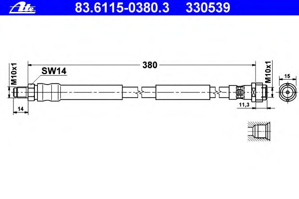 Тормозной шланг ATE 83.6115-0380.3