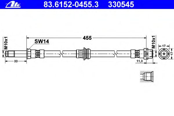 Тормозной шланг ATE 83.6152-0455.3