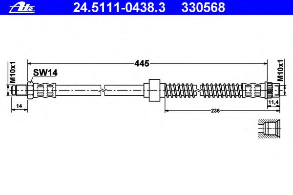 Тормозной шланг ATE 24.5111-0438.3