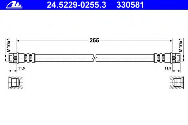 Тормозной шланг ATE 24.5229-0255.3