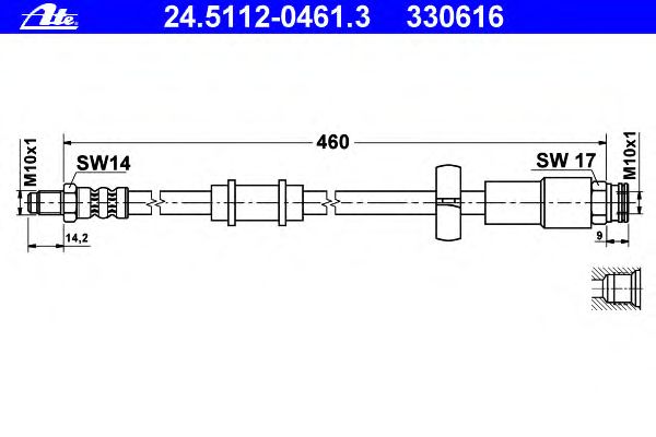 Тормозной шланг ATE 24.5112-0461.3