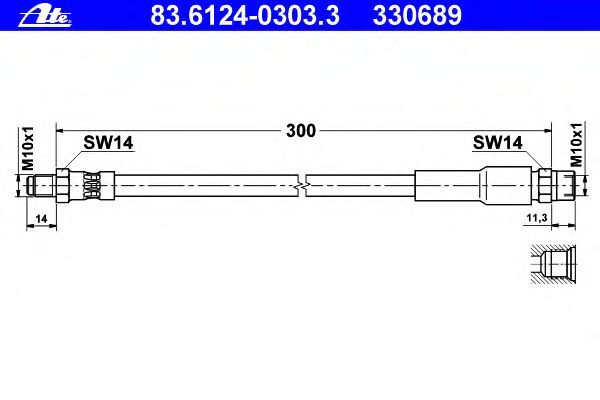 Тормозной шланг ATE 83.6124-0303.3