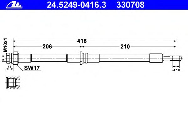 Тормозной шланг ATE 24.5249-0416.3