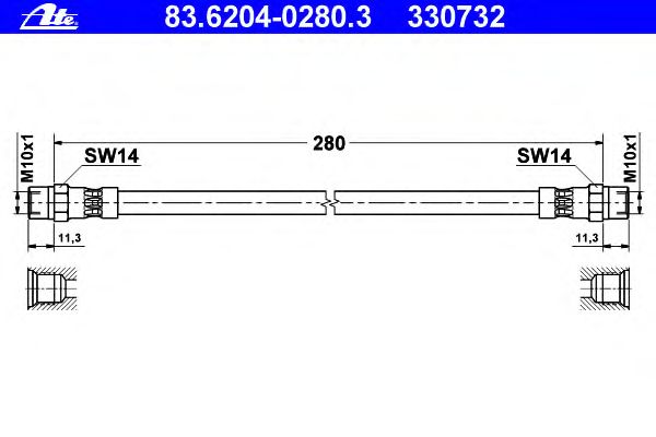 Тормозной шланг ATE 83.6204-0280.3