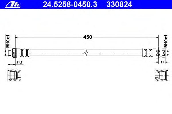 Тормозной шланг ATE 24.5258-0450.3