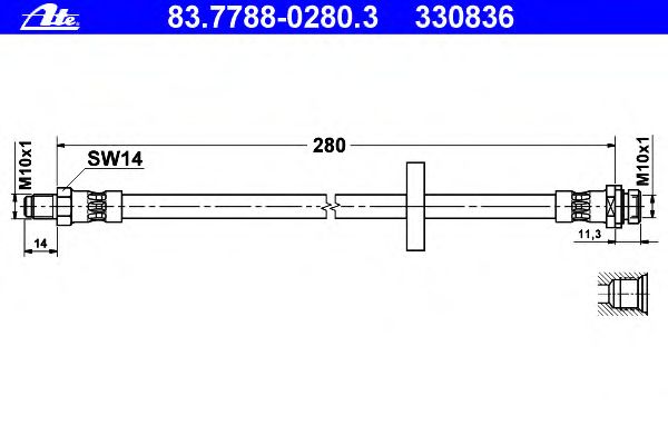 Тормозной шланг ATE 83.7788-0280.3