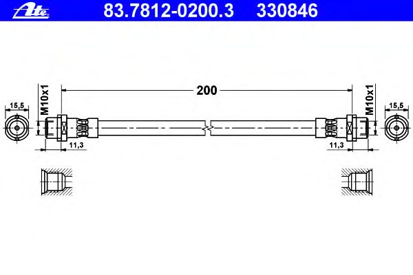 Тормозной шланг ATE 83.7812-0200.3