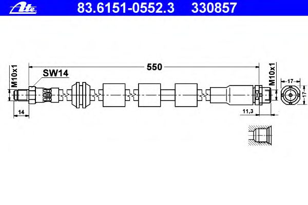 Тормозной шланг ATE 83.6151-0552.3