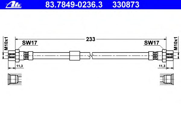 Тормозной шланг ATE 83.7849-0236.3