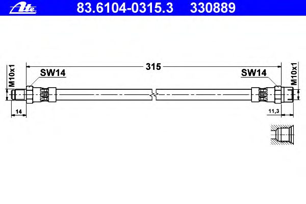 Тормозной шланг ATE 83.6104-0315.3