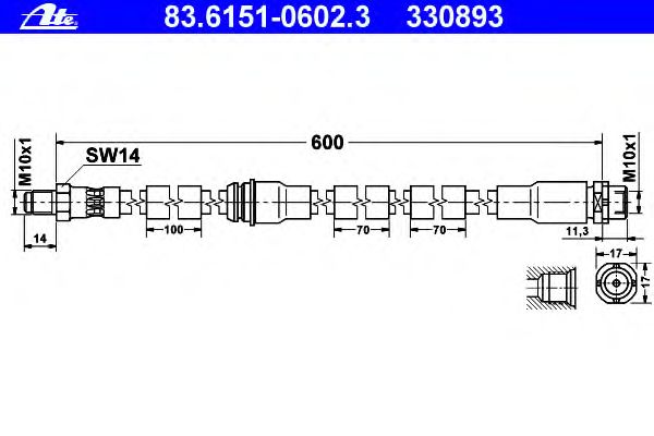 Тормозной шланг ATE 83.6151-0602.3