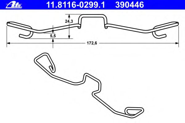 Пружина, тормозной суппорт ATE 11.8116-0299.1