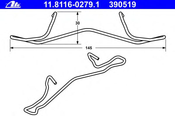 Пружина, тормозной суппорт ATE 11.8116-0279.1