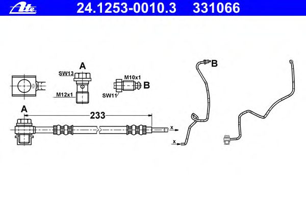 Гальмівний шланг ATE 24.1253-0010.3