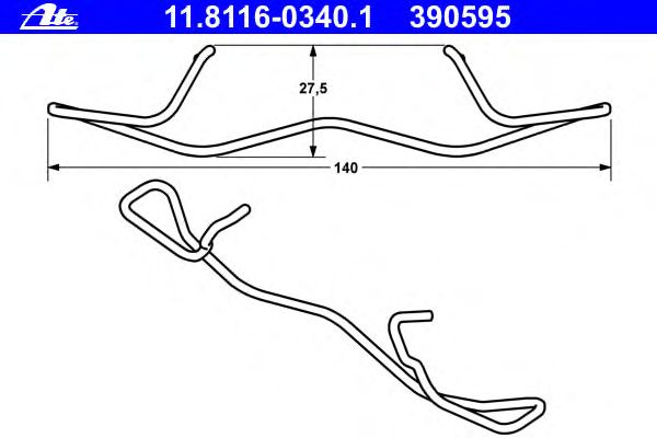Пружина, тормозной суппорт ATE 11.8116-0340.1