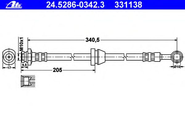 Тормозной шланг ATE 24.5286-0342.3