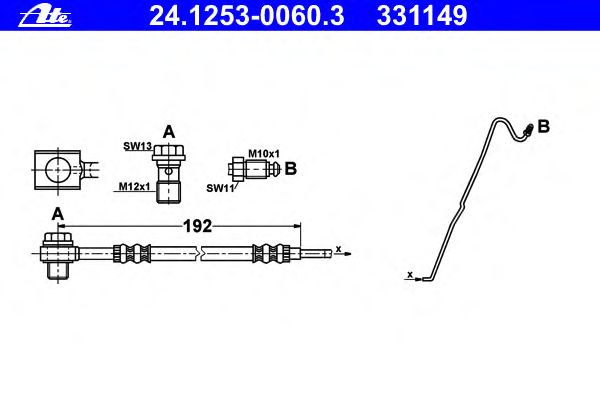 Тормозной шланг ATE 24.1253-0060.3