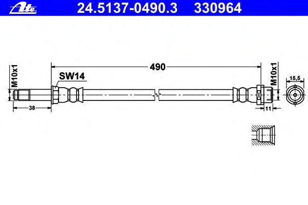 Гальмівний шланг ATE 24.5137-0490.3