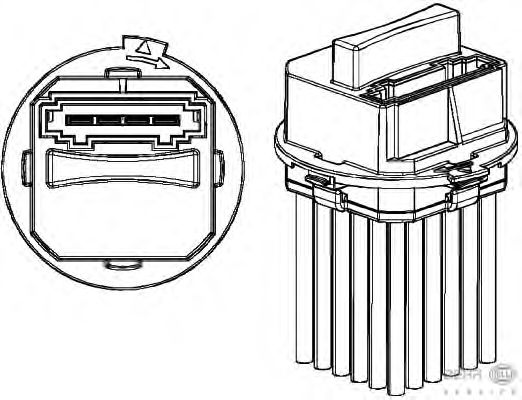 Регулятор, вентилятор салону BEHR HELLA SERVICE 5HL 351 321-321