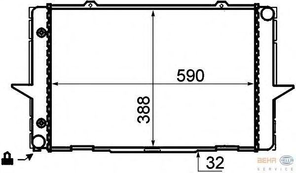 Радиатор, охлаждение двигателя BEHR HELLA SERVICE 8MK 376 706-741