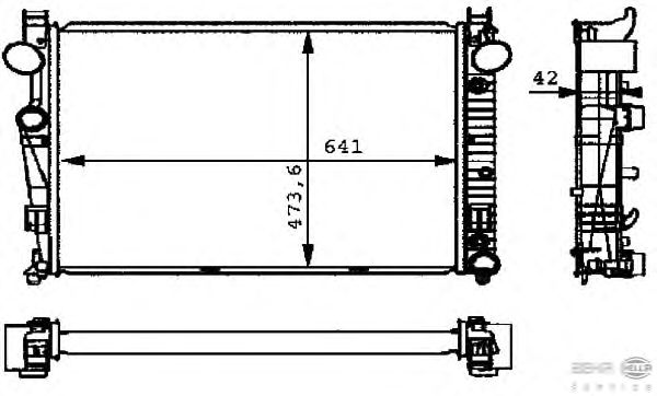 Радиатор, охлаждение двигателя BEHR HELLA SERVICE 8MK 376 710-291