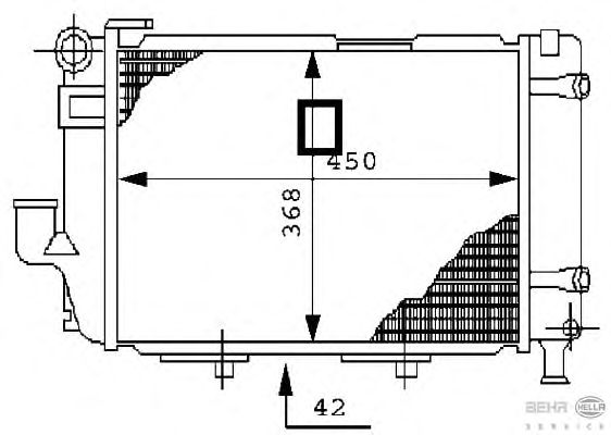 Радиатор, охлаждение двигателя BEHR HELLA SERVICE 8MK 376 711-361