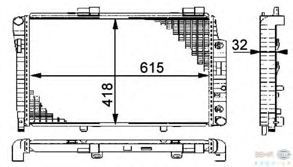 Радиатор, охлаждение двигателя BEHR HELLA SERVICE 8MK 376 712-021