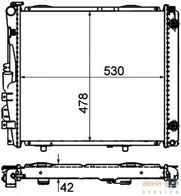 Радиатор, охлаждение двигателя BEHR HELLA SERVICE 8MK 376 712-421
