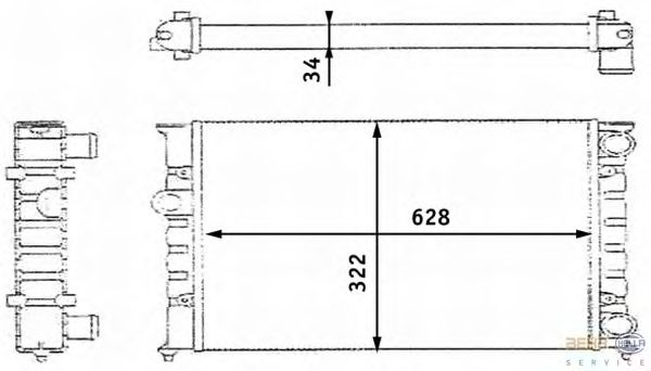 Радиатор, охлаждение двигателя BEHR HELLA SERVICE 8MK 376 713-421