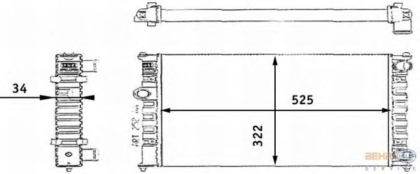 Радиатор, охлаждение двигателя BEHR HELLA SERVICE 8MK 376 713-721