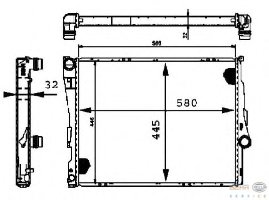 Радиатор, охлаждение двигателя BEHR HELLA SERVICE 8MK 376 716-241