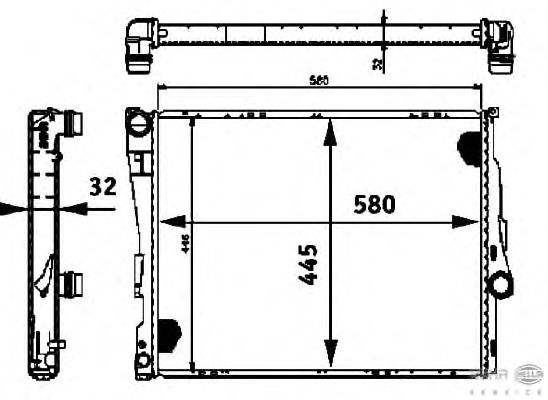 Радиатор, охлаждение двигателя BEHR HELLA SERVICE 8MK 376 716-261