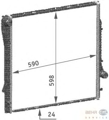 Радиатор, охлаждение двигателя BEHR HELLA SERVICE 8MK 376 718-771