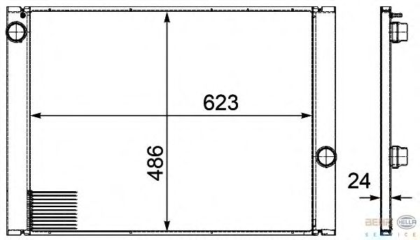 Радиатор, охлаждение двигателя BEHR HELLA SERVICE 8MK 376 719-141