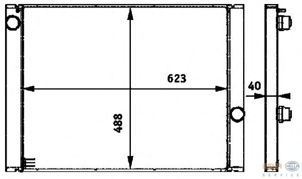 Радиатор, охлаждение двигателя BEHR HELLA SERVICE 8MK 376 719-151
