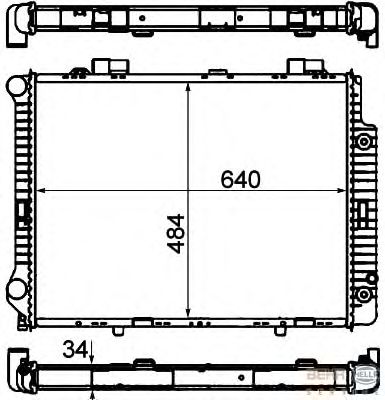 Радиатор, охлаждение двигателя BEHR HELLA SERVICE 8MK 376 720-381
