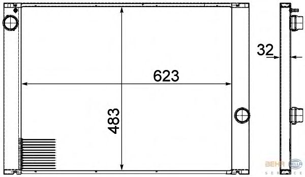 Радиатор, охлаждение двигателя BEHR HELLA SERVICE 8MK 376 753-591