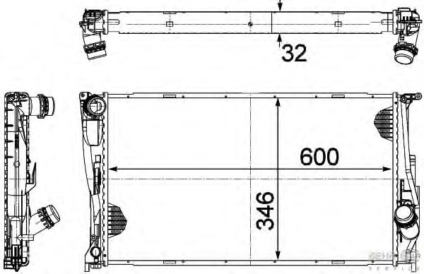 Радиатор, охлаждение двигателя BEHR HELLA SERVICE 8MK 376 754-031