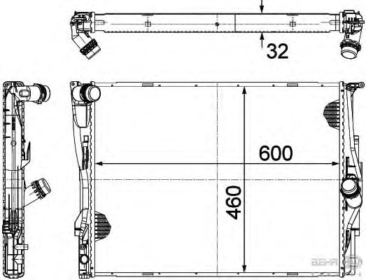Радиатор, охлаждение двигателя BEHR HELLA SERVICE 8MK 376 754-061