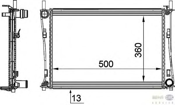 Радиатор, охлаждение двигателя BEHR HELLA SERVICE 8MK 376 764-311