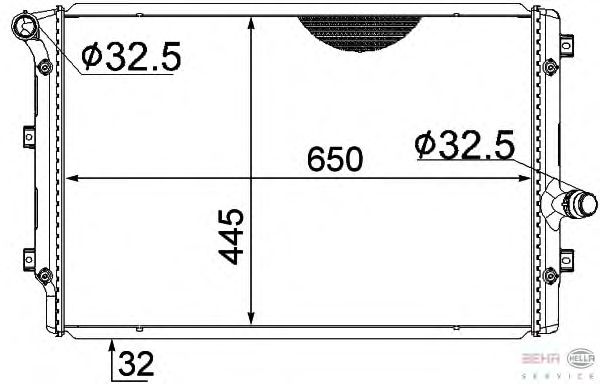 Радиатор, охлаждение двигателя BEHR HELLA SERVICE 8MK 376 774-041