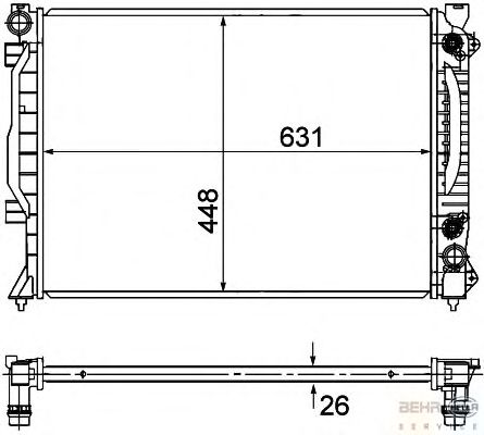 Радиатор, охлаждение двигателя BEHR HELLA SERVICE 8MK 376 781-031