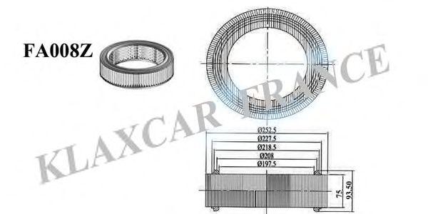 Воздушный фильтр KLAXCAR FRANCE FA008z
