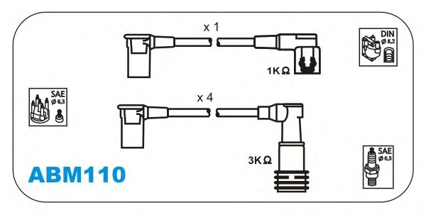 Комплект высоковольтных проводов JANMOR ABM110